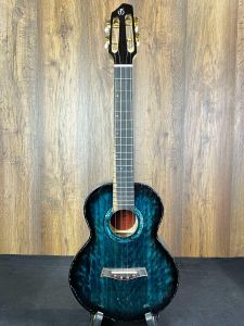 Flight A10QM Aqua Blue All Solid Quilted Maple Tenor Ukulele - 10th Anniversary Model #1