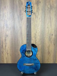 Flight COMET All Solid Flamed Maple/Mango BLUE Electro Acoustic Tenor Ukulele w/Gigbag #4786 (SHOW SPECIAL)