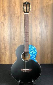Flight IRIS Solid Spruce Top Baritone Ukulele w/Padded Gigbag - Black