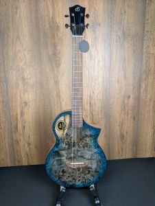 Flight Aviator Galaxy BL CE - Solid Poplar/Mango Blueburst Slimline Electro Baritone Ukulele w/gigbag #0796