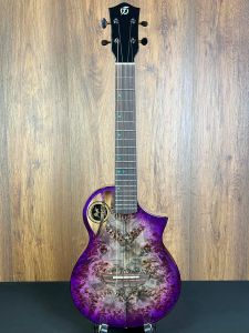 Flight Aviator Galaxy PP CE - Solid Poplar/Mango Purpleburst Slimline Electro Tenor Ukulele w/gigbag #8891