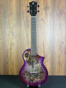 Flight Aviator Galaxy PP CE - Solid Poplar/Mango Purpleburst Slimline Electro Tenor Ukulele w/gigbag #8977