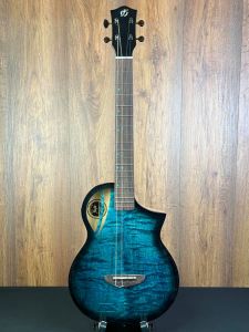 Flight Aviator CE - Solid Quilted Maple/Mango Slimline Electro Baritone Ukulele w/Gigbag #8033