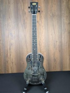 Kala Brushed Nickel Finish Electro Baritone Resonator Ukulele