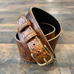 Curled Up Roadworn Brown Leather Bass Ukulele Strap