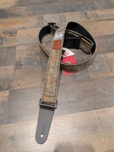Harris Tweed Luxury Ukulele Strap - Light Brown Herringbone #9