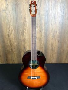 Flight Navigator All Solid Flamed Maple/Rosewood Electro Acoustic Baritone Ukulele #5477