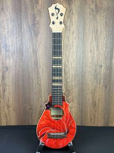 UkeSA Masterpiece Solid Pine/Hawaiian Koa Tenor Pineapple Sunday Ukulele (Hand Painted Top)