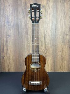 Uma UK-20SS-BK All Solid Mahogany Soprano Ukulele Black w/Gigbag