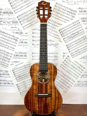 Kai KCI-5000 All Solid Acacia Concert Ukulele with Slotted Headstock and Side Port w/Bag