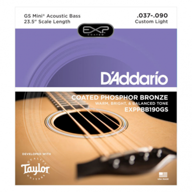 D'Addario EXPPBB190GS Phosphor Bronze Micro Bass Strings - Suitable for Guild Jumbo Bass or Taylor GS Mini Bass