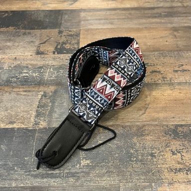 Funky Strap Co - Black/White/Red Ukulele Strap #WS-727