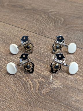 Grover STA-TITE 9NW 14:1 Geared Ukulele Machine Heads - Nickel White Button