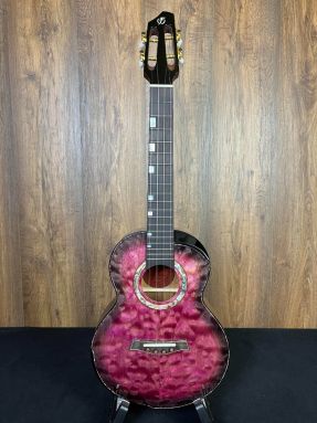 Flight A10 Purpleburst All Solid Quilted Maple/Mahogany Tenor Ukulele w/Gigbag