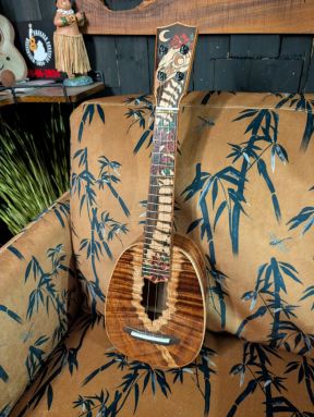 COAST UKULELE RAFFLE - Live Edge Koa Pineapple Soprano Ukulele w/Floral Skeleton Inlay