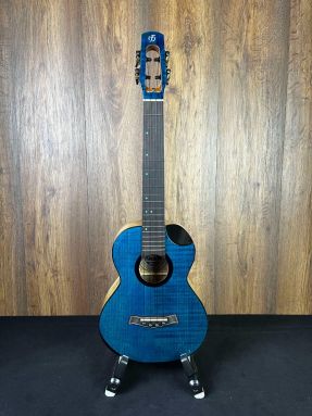 Flight COMET All Solid Flamed Maple/Mango BLUE Electro Acoustic Tenor Ukulele w/Gigbag #2