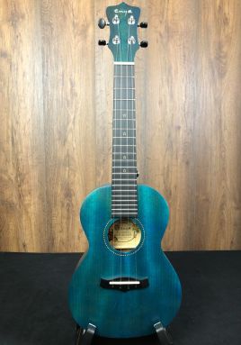 Enya EUC-25D Solid Mahogany Top Concert Ukulele w/Gigbag Blue Stain (PERFECT FOR BEGINNERS)