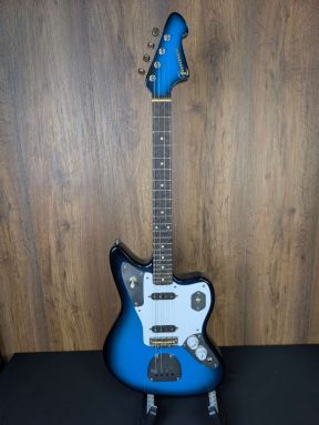 Midnight Blue Fanner Ocelot Baritone Electric Ukulele