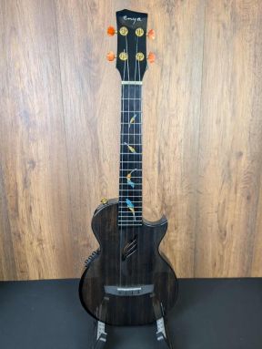 Preowned Enya EUT Feather Black - Electro Acoustic Solid Mahogany Tenor Ukulele w/Gigbag
