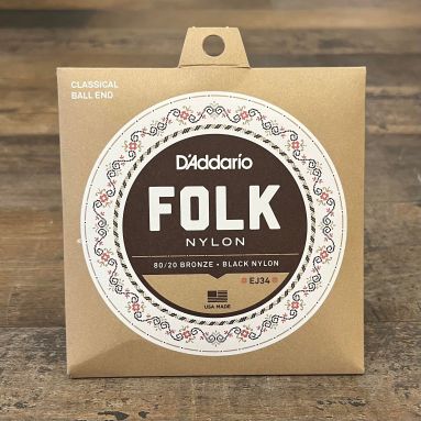 D'Addario EJ34 Black Folk Nylon Ball End Strings for Guitaleles