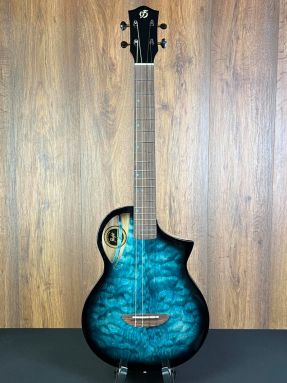 Flight Aviator CE - Solid Quilted Maple/Mango Slimline Electro Baritone Ukulele w/Gigbag #8666