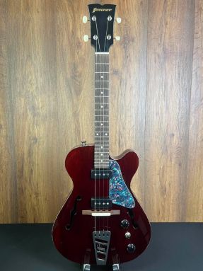 Fanner 'JAZZY' Semi-Hollow Electric Tenor Ukulele Oxblood Stain w/Cutaway #1