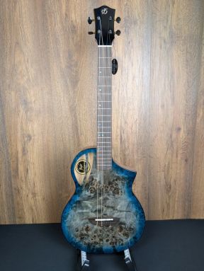 Flight Aviator Galaxy BL CE - Solid Poplar/Mango Blueburst Slimline Electro Baritone Ukulele w/gigbag #6486