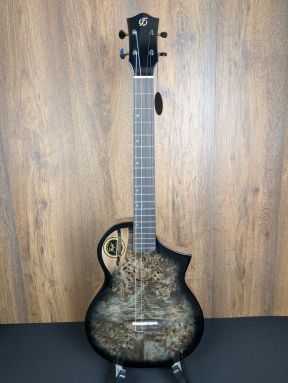 Flight Aviator Galaxy BR CE - Solid Poplar/Mango Brownburst Slimline Electro Baritone Ukulele w/gigbag #0822