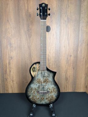 Flight Aviator Galaxy BR CE - Solid Poplar/Mango Brownburst Slimline Electro Baritone Ukulele w/gigbag #8909
