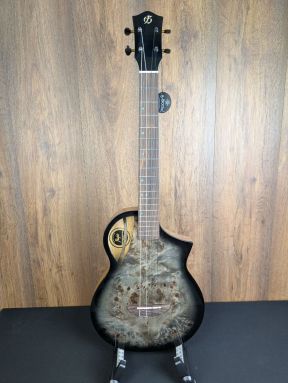 Flight Aviator Galaxy BR CE - Solid Poplar/Mango Brownburst Slimline Electro Baritone Ukulele w/gigbag #8881
