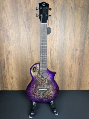 Flight Aviator Galaxy PP CE - Solid Poplar/Mango Purpleburst Slimline Electro Tenor Ukulele w/gigbag #8869