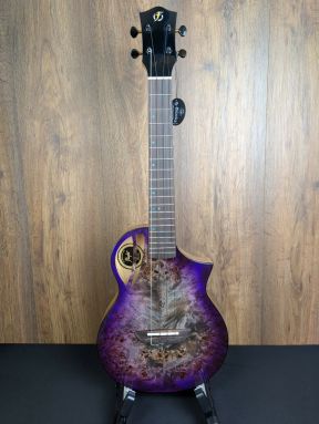 Flight Aviator Galaxy PP CE - Solid Poplar/Mango Purpleburst Slimline Electro Tenor Ukulele w/gigbag #8872