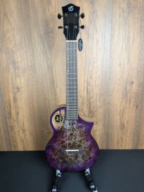 Flight Aviator Galaxy PP CE - Solid Poplar/Mango Purpleburst Slimline Electro Tenor Ukulele w/gigbag #8896