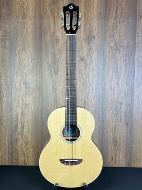 Flight CARABAO LITE Solid Spruce Top Mango Electro Acoustic Baritone Uke w/Gigbag #5996