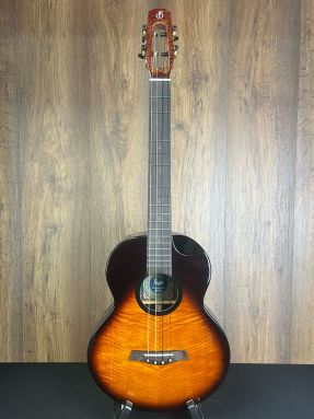 Flight Navigator All Solid Flamed Maple/Rosewood Electro Acoustic Baritone Ukulele #2527