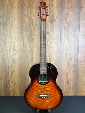 Flight Navigator All Solid Flamed Maple/Rosewood Electro Acoustic Baritone Ukulele #2555