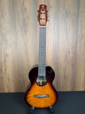 Flight Navigator All Solid Flamed Maple/Rosewood Electro Acoustic Tenor Ukulele #2512