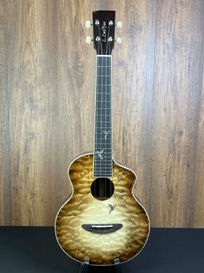 L.Luthier Sand EQ Electro Solid Cedar & Quilted Mahogany Double-Top Rosewood Back & Sides Tenor Ukulele in gigbag #1