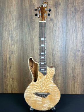 Ohana USA - Semi-Tonic Semi Hollow All Solid Quilted Maple/Mahogany (Koa Cap) Tenor Ukulele Prototype w/gigbag