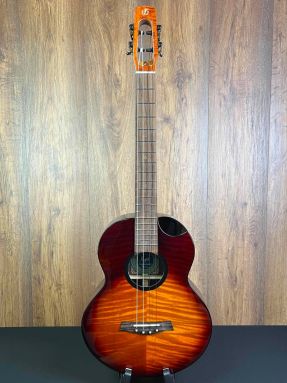 Flight Navigator All Solid Flamed Maple/Rosewood Electro Acoustic Baritone Ukulele #4737