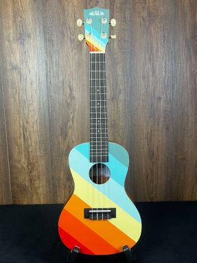 Kala Surf Series Rainbow Stripe Concert Ukulele