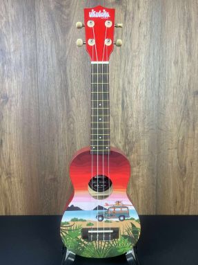Kala UK-SURFARI Ukadelic Poplar Top Soprano Ukulele w/gigbag