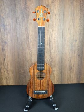 KoAloha KSM-12 Pikake Solid Hawaiian Koa Soprano Long Neck Ukulele w/Hard Case