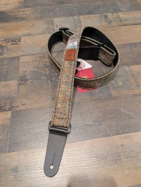 Harris Tweed Luxury Ukulele Strap - Light Brown Herringbone #9