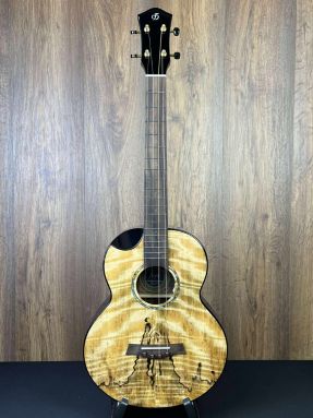 Flight Maia LH EQ-A Solid Mango Top Steel String Left Handed Baritone Ukulele w/Gigbag #4271