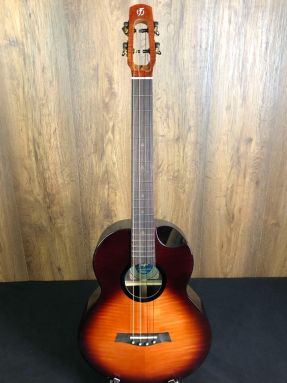 Flight Navigator All Solid Flamed Maple/Rosewood Electro Acoustic Baritone Ukulele #5490