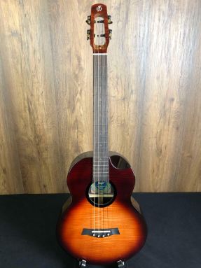 Flamed Maple Electro Acoustic Flight Navigator Baritone Ukulele