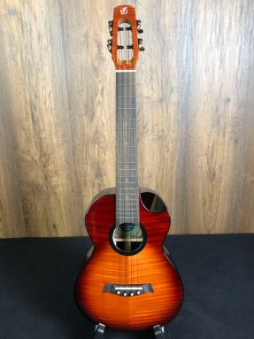 Flight Navigator All Solid Flamed Maple/Rosewood Electro Acoustic Tenor Ukulele #5351