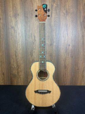 Ohana USA - Spruce/Redwood Burl Live Edge PT-OCEAN Exhibition Tenor Ukulele