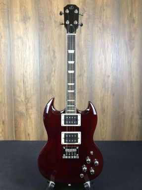 Flight Pioneer Solid Body Electric Tenor Ukulele Dark Cherry Red